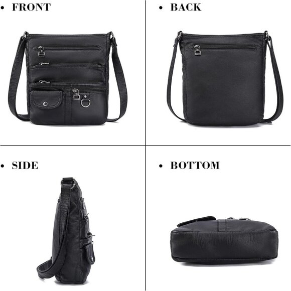 Crossbody Purses for Women Multi Pocket Crossbody Bag Soft Leather Cross Body ba - Picture 7 of 8